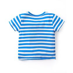 Babyhug 100% Cotton Interlock Anti Bacterial Half Sleeves Vests Dolphin & Striped Print Pack of 5 - Multicolor