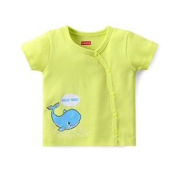 Babyhug 100% Cotton Interlock Anti Bacterial Half Sleeves Vests Dolphin & Striped Print Pack of 5 - Multicolor