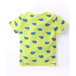 Babyhug 100% Cotton Interlock Anti Bacterial Half Sleeves Vests Dolphin & Striped Print Pack of 5 - Multicolor