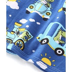 Babyhug 100% Cotton Knit Sleeveless Antibacterial Set of Vests Striped Car & Crocodile Print Pack of 3 - Multicolour