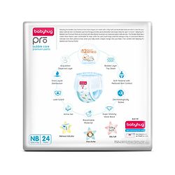 Babyhug Pro Bubble Care Premium Pant Style Diapers New Born Size Pack of 2 - 24 Pieces Each - New Born White