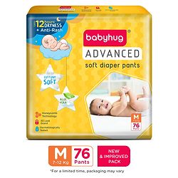 Babyhug Advanced Pant Style Diapers Medium Pack of 2 - 76 Pieces each