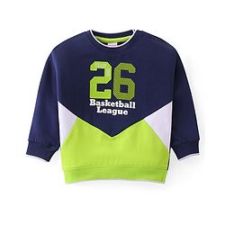 Babyhug Cotton Knit Full Sleeves T-Shirt & Pants Set With Color Block Print - Multicolor