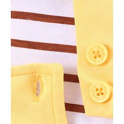 Babyhug Disney Single Jersey Knit Dungaree with Half Sleeve T-Shirt Lion King Print - Yellow