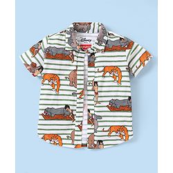 Babyhug Disney Cotton Knit Half Sleeves Shirt & Shorts Set with Inner Tee & The Jungle Book Graphics - Multicolour