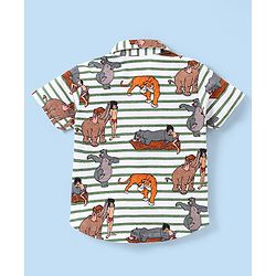 Babyhug Disney Cotton Knit Half Sleeves Shirt & Shorts Set with Inner Tee & The Jungle Book Graphics - Multicolour