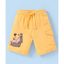 Babyhug Disney Cotton Knit Half Sleeves Shirt & Shorts Set with Inner Tee & The Jungle Book Graphics - Multicolour