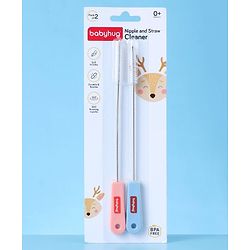 Babyhug Nipple & Straw Cleaner Pack of 2 - Pink & Blue