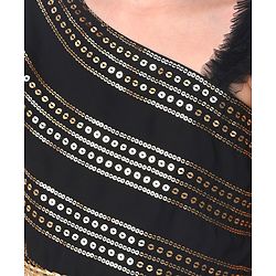 Babyhug  Sleeveless Sequenced Corddori   Embroidered Choli Lehenga & Frill Net Dupatta Set- Black