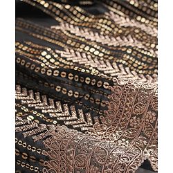 Babyhug  Sleeveless Sequenced Corddori   Embroidered Choli Lehenga & Frill Net Dupatta Set- Black