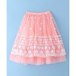 Babyhug Woven Singlet Choli With Sequenced Embroidered Lehenga & Short Sleeves Shrug - Hot Pink