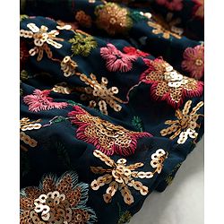 Babyhug  Sleeveless Floral Embroidered Choli With Lehenga & Net Dupatta Set - Teal
