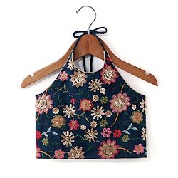 Babyhug  Sleeveless Floral Embroidered Choli With Lehenga & Net Dupatta Set - Teal