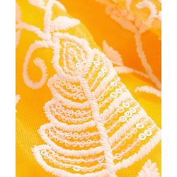 Babyhug Sleeveless Sequined  Floral Embroidered Choli Lehenga Set with Dupatta - Yellow
