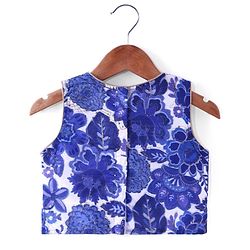 Babyhug Woven Sleeveless Embroidered Choli Lehenga Set with Dupatta Floral Print - Navy Blue