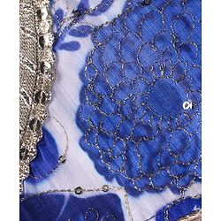 Babyhug Woven Sleeveless Embroidered Choli Lehenga Set with Dupatta Floral Print - Navy Blue