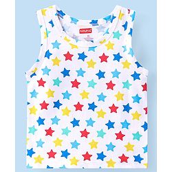 Babyhug 100% Cotton Single Jersey Anti Bacterial Sleeveless Vests Bear & Star Print Pack Of 3 - Multicolor