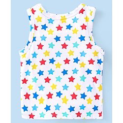 Babyhug 100% Cotton Single Jersey Anti Bacterial Sleeveless Vests Bear & Star Print Pack Of 3 - Multicolor