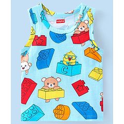 Babyhug 100% Cotton Single Jersey Anti Bacterial Sleeveless Vests Bear & Star Print Pack Of 3 - Multicolor