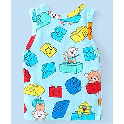 Babyhug 100% Cotton Single Jersey Anti Bacterial Sleeveless Vests Bear & Star Print Pack Of 3 - Multicolor