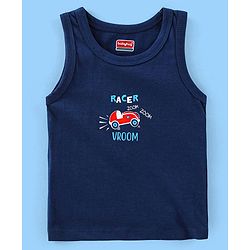 Babyhug 100% Cotton Knit Antibacterial Sleeveless Stripes Sandos with Star & Cars Print Pack of 5 - Multicolour