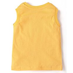 Babyhug Disney Cotton Knit Sleeveless T-Shirt with Mickey Mouse Graphics - Yellow