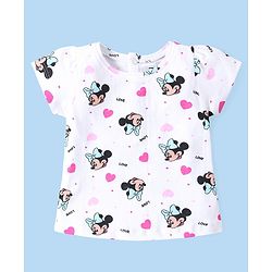 Babyhug Disney 100% Cotton Knit Half Sleeves Tops with Minnie Mouse Graphics Pack of 2 - Multicolour
