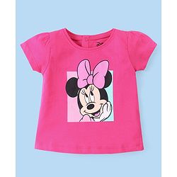 Babyhug Disney 100% Cotton Knit Half Sleeves Tops with Minnie Mouse Graphics Pack of 2 - Multicolour