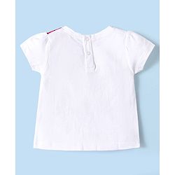 Babyhug Disney Half Sleeves Top with Minnie Mouse Graphics- White