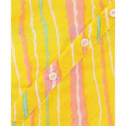 Babyhug Cotton Woven Full Sleeves Printed Kurta With Pyjama - Yellow