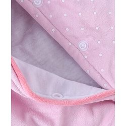 Babyhug Velour Woven Full Sleeves Footed Front Open Winter Wear  Romper with Bunny Patch - Pink