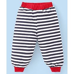 Babyhug Woven Full Sleeves Hooded Front Zipper Winter Wear Suit With Penguin Embroidery - Red