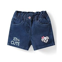 Babyhug Disney Single Jersey Knit Frill Sleeves Top & Shorts Set with 101 Dalmatians Graphics - Green