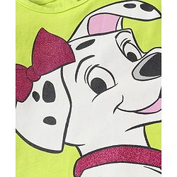 Babyhug Disney Single Jersey Knit Frill Sleeves Top & Shorts Set with 101 Dalmatians Graphics - Green
