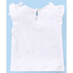 Babyhug Disney Single Jersey Knit Half Sleeves Top &  Shorts Set with Chip n Dale Print - White & Pink