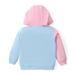 Babyhug Cotton Terry Knit Premium Light Gauge Terry Full Sleeves Hooded T-Shirt & Lounge Pants Set With Text Print - White & Pink