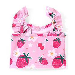 Babyhug Water Repellant Sleeveless Two Piece Swimsuit with Frill Detailing Strawberry Print - Pink