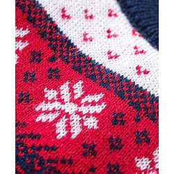 Babyhug Knit Full Sleeves Sweater & Pant Set Floral Design - Red & Navy Blue