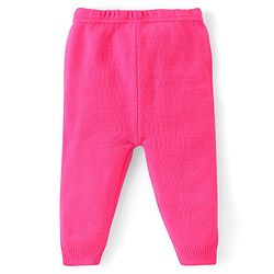 Babyhug Knit Full Sleeves Sweater Set  with Floral Design - Pink