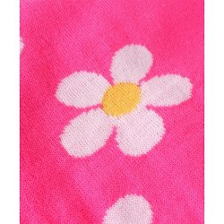 Babyhug Knit Full Sleeves Sweater Set  with Floral Design - Pink