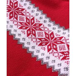 Babyhug Knitted Full Sleeves Sweater Set with Floral Design - Red