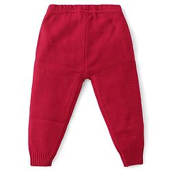 Babyhug Knitted Full Sleeves Sweater Set with Floral Design - Red