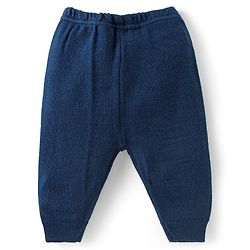 Babyhug Knitted Full Sleeves Pullover Sweater & Pant Set with Christmas Theme Design  - Navy Blue