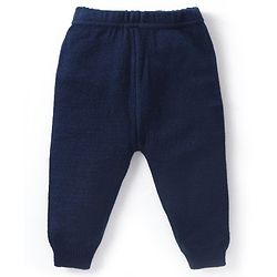 Babyhug Knit Full Sleeves Pullover Sweater & Pant Set Intarsia Design - Navy Blue
