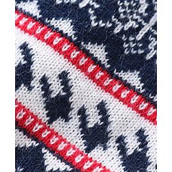Babyhug Knit Full Sleeves Pullover Sweater & Pant Set Intarsia Design - Navy Blue