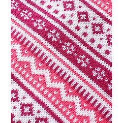 Babyhug Knitted Full Sleeves Pullover Sweater Set with Aztec Design - Pink
