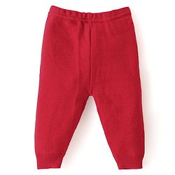 Babyhug Knit Full Sleeves Pullover Sweater & Pant Set  Argyle Design - Red