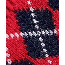 Babyhug Knit Full Sleeves Pullover Sweater & Pant Set  Argyle Design - Red
