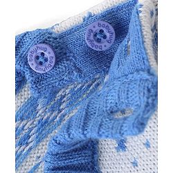 Babyhug Knitted Full Sleeves Pullover Sweater & Pant Set with Aztec Design - Blue