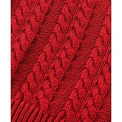 Babyhug Knit Full Sleeves Sweater Set with Cable Knit Design - Rust